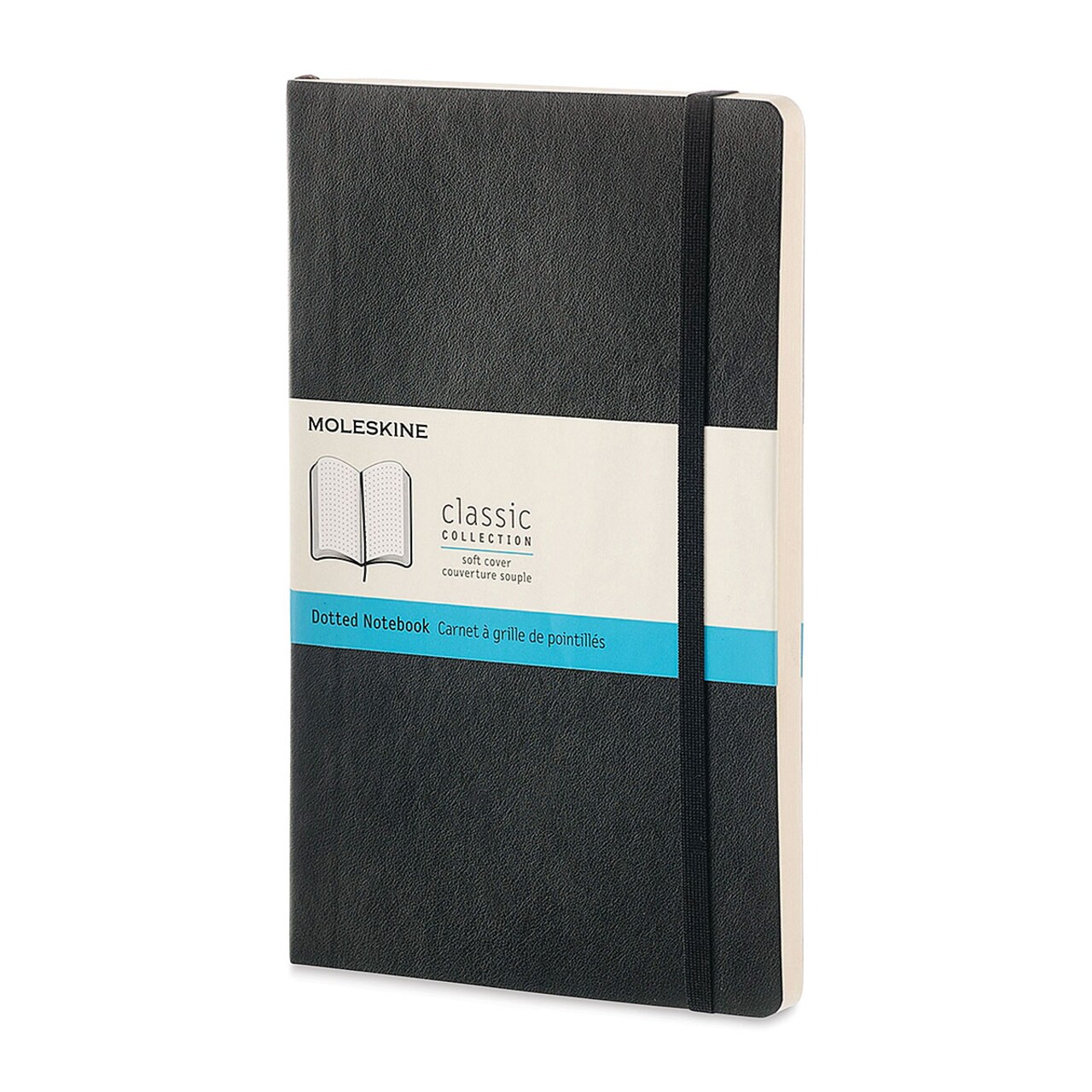 Moleskine Classic Soft Cover Notebook - Black, Dotted, 8-1/4" x 5"